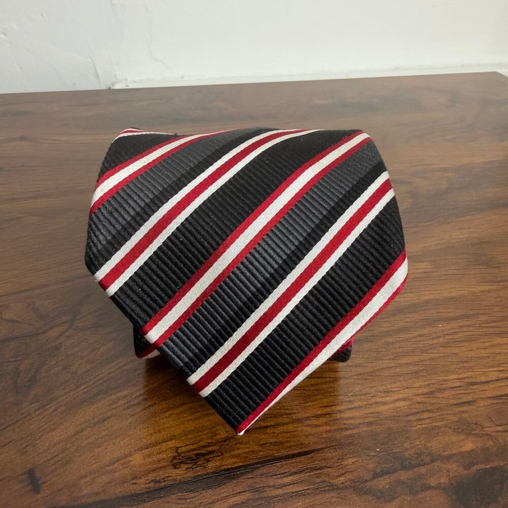 Donald Trump Necktie Signature Collection Silk Tie Red‎ White & Black Stripe